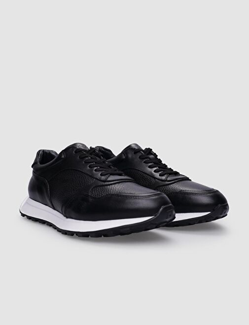 Cabani Ayakkabı Siyah Erkek Deri Sneaker 124343 - Görsel 3
