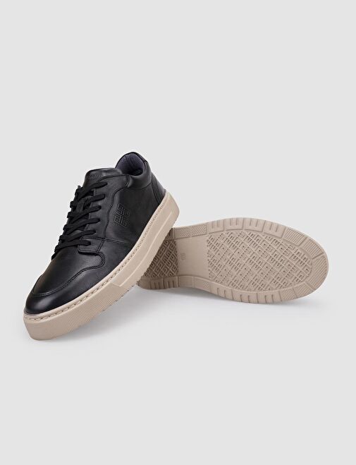 Cabani Ayakkabı Siyah Erkek Deri Sneaker 121737 - Görsel 5