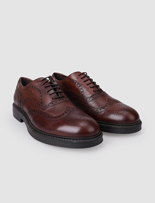 %100 Hakiki Deri Kahverengi Erkek Ayakkabı - Görsel 3