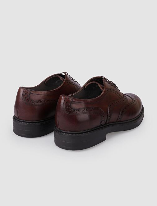 %100 Hakiki Deri Kahverengi Erkek Ayakkabı - Görsel 4