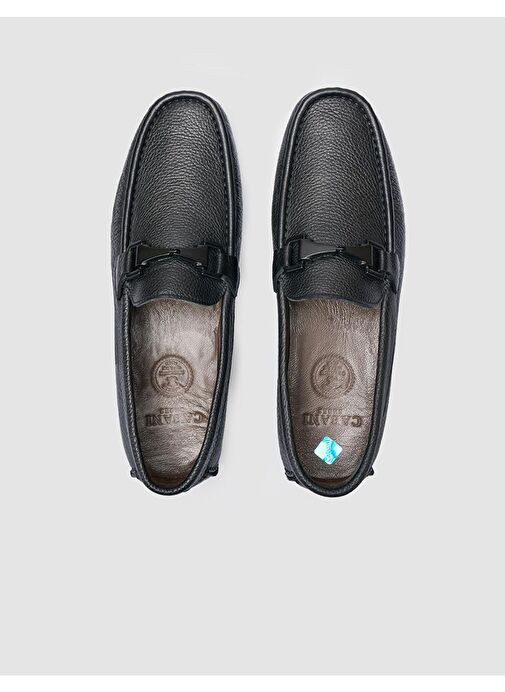 %100 Hakiki Deri Siyah Erkek Loafer - Görsel 5