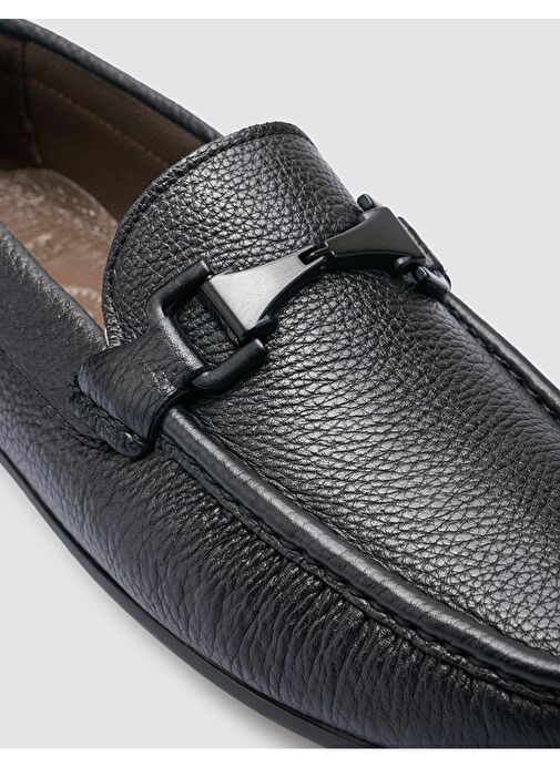 %100 Hakiki Deri Siyah Erkek Loafer - Görsel 7