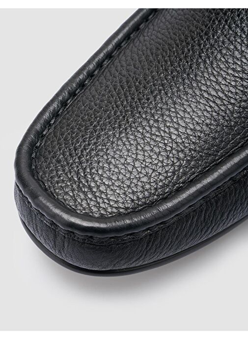 %100 Hakiki Deri Siyah Erkek Loafer - Görsel 8