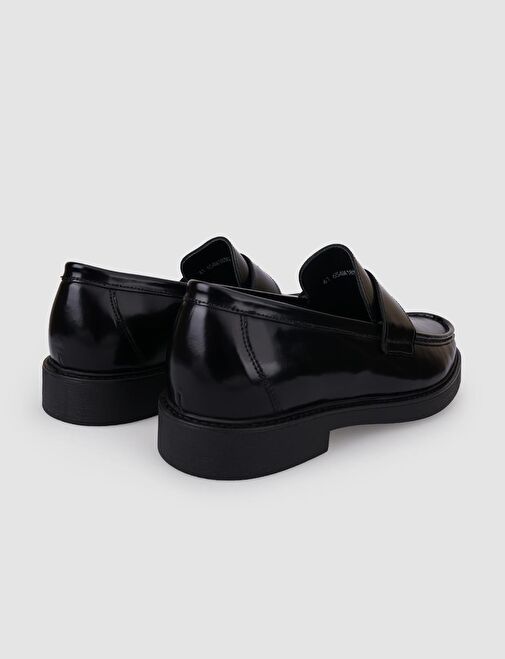 %100 Hakiki Deri Siyah Erkek Günlük Ayakkabı - Görsel 4