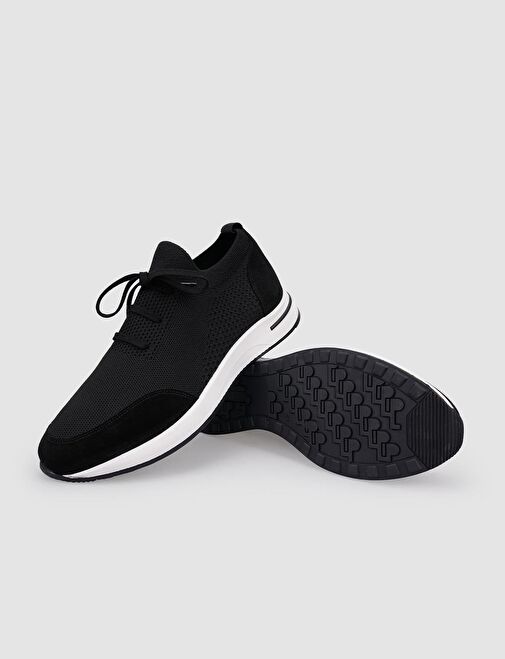 Triko Siyah Bağcıklı Erkek Spor Ayakkabı - Görsel 5