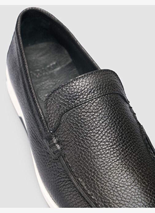 %100 Hakiki Deri Siyah Erkek Loafer - Görsel 7