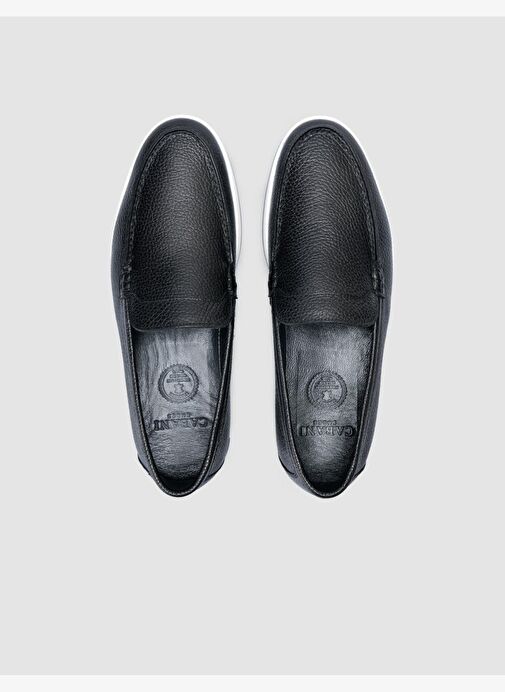 %100 Hakiki Deri Siyah Erkek Loafer - Görsel 5