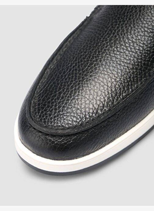 %100 Hakiki Deri Siyah Erkek Loafer - Görsel 8