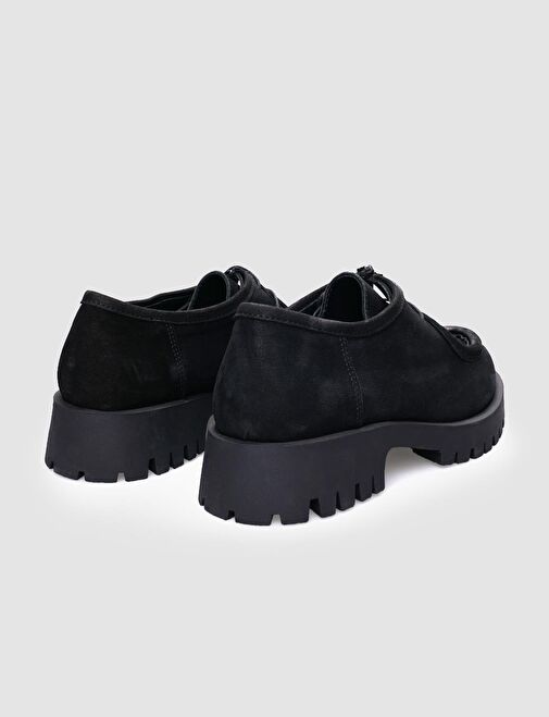 Cabani Ayakkabı Siyah Kadın Nubuk Düz Ayakkabı 123237R - Görsel 4