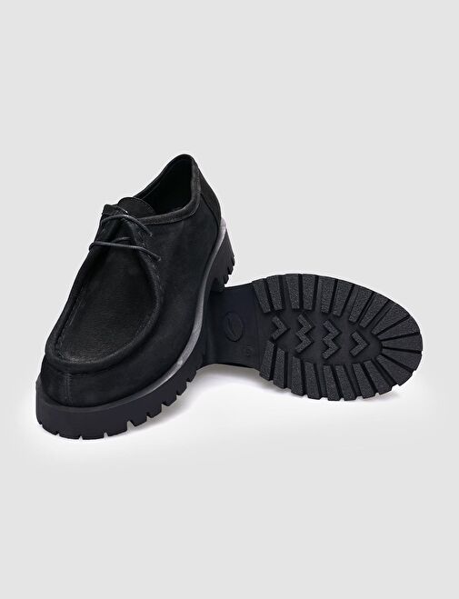 Cabani Ayakkabı Siyah Kadın Nubuk Düz Ayakkabı 123237R - Görsel 5