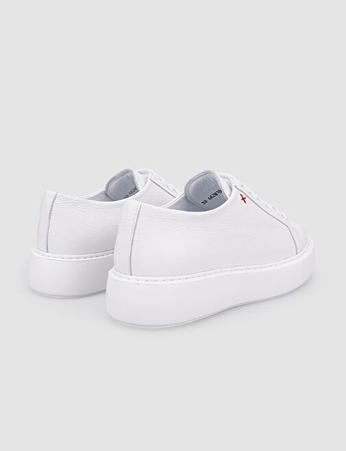 Cabani Ayakkabı Bej Kadın Deri Sneaker 102145 - Görsel 4