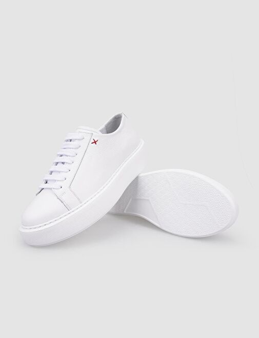 Cabani Ayakkabı Bej Kadın Deri Sneaker 102145 - Görsel 5