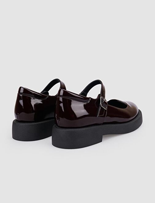 Cabani Ayakkabı Bordo Kadın Rugan Düz Ayakkabı 123172 - Görsel 4