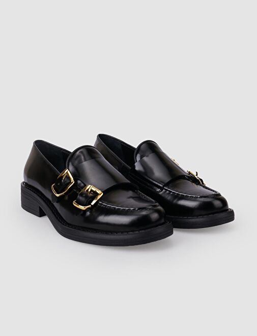 Cabani Ayakkabı Siyah Kadın Deri Düz Ayakkabı 125975 - Görsel 3