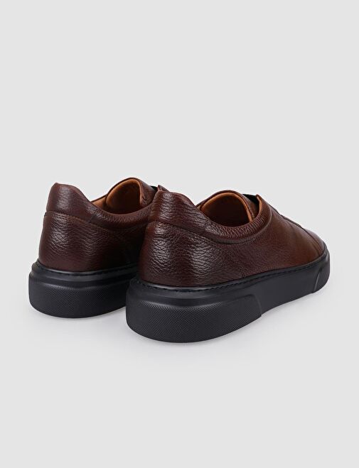 %100 Hakiki Deri Taba Lastikli Erkek Sneaker - Görsel 4