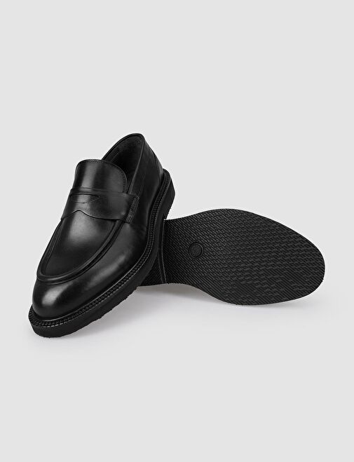 %100 Hakiki Deri Siyah Erkek Klasik Ayakkabı - Görsel 5