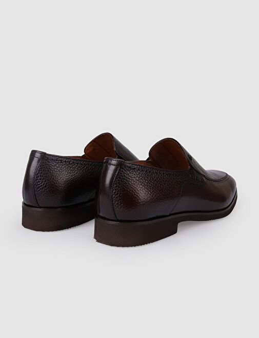 %100 Hakiki Deri Kahverengi Erkek Klasik Ayakkabı - Görsel 4