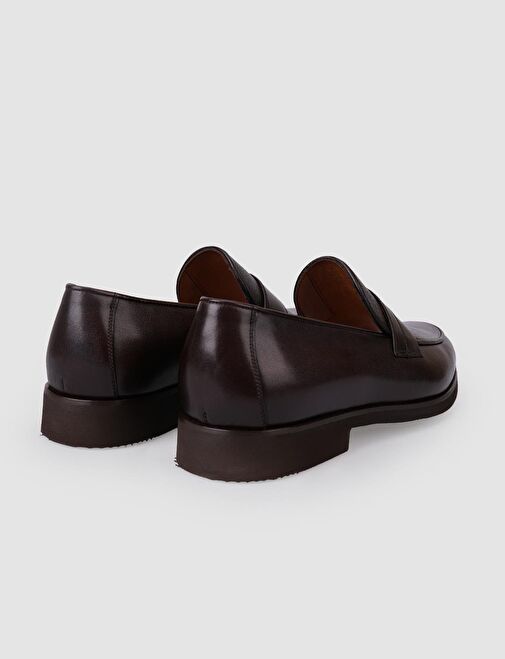 %100 Hakiki Deri Kahverengi Erkek Klasik Ayakkabı - Görsel 4