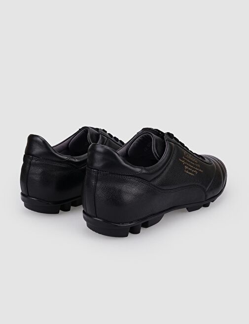 %100 Hakiki Deri Siyah Bağcıklı Halı Saha Ayakkabısı - Görsel 4