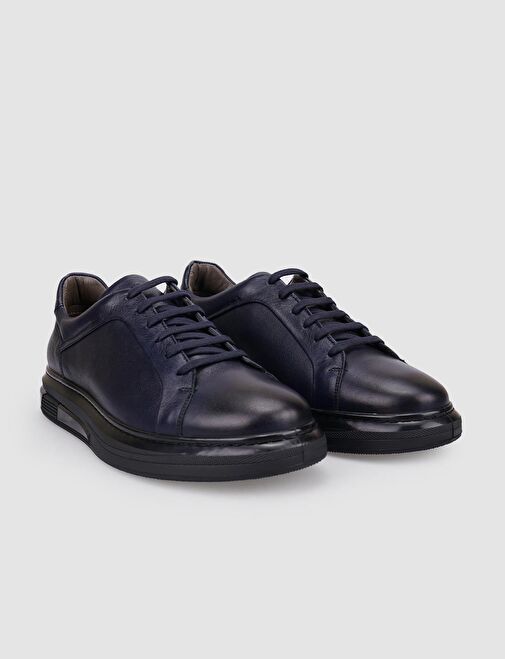 Cabani Ayakkabı Lacivert Erkek Deri Sneaker 126061 - Görsel 3