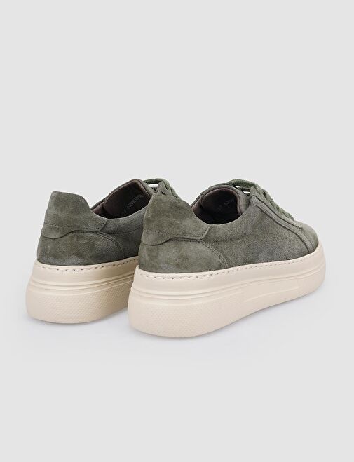 Cabani Ayakkabı Haki Kadın Süet Sneaker 126079 - Görsel 4