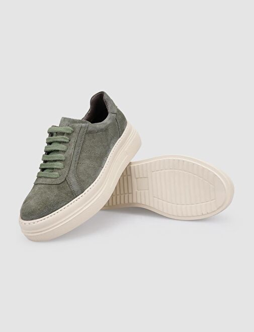 Cabani Ayakkabı Haki Kadın Süet Sneaker 126079 - Görsel 5