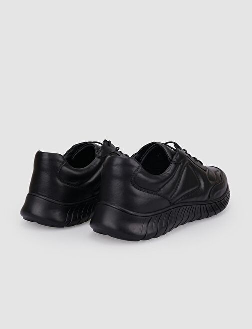 Harrow %100 Hakiki Deri Siyah Bağcıklı Erkek Günlük Ayakkabı - Görsel 4