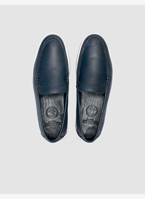 %100 Hakiki Deri Lacivert Erkek Loafer - Görsel 5