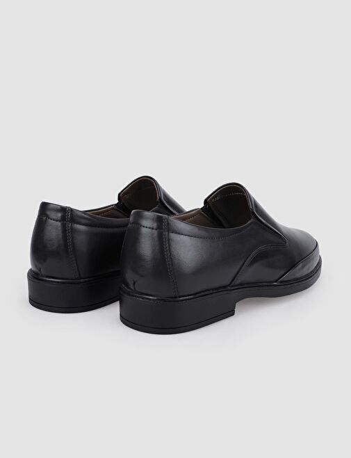 %100 Hakiki Deri Siyah Erkek Günlük Ayakkabı - Görsel 4