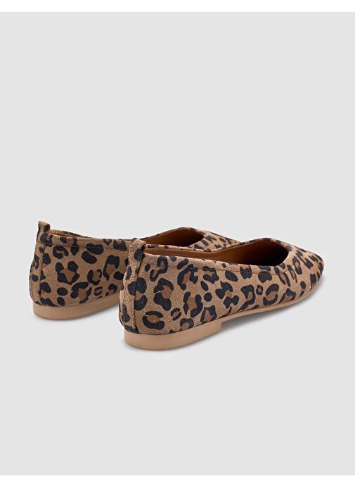 %100 Hakiki Deri Leopar Taba Kadın Babet - Görsel 4
