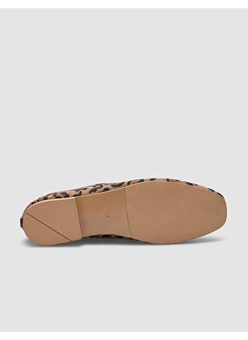 %100 Hakiki Deri Leopar Taba Kadın Babet - Görsel 6