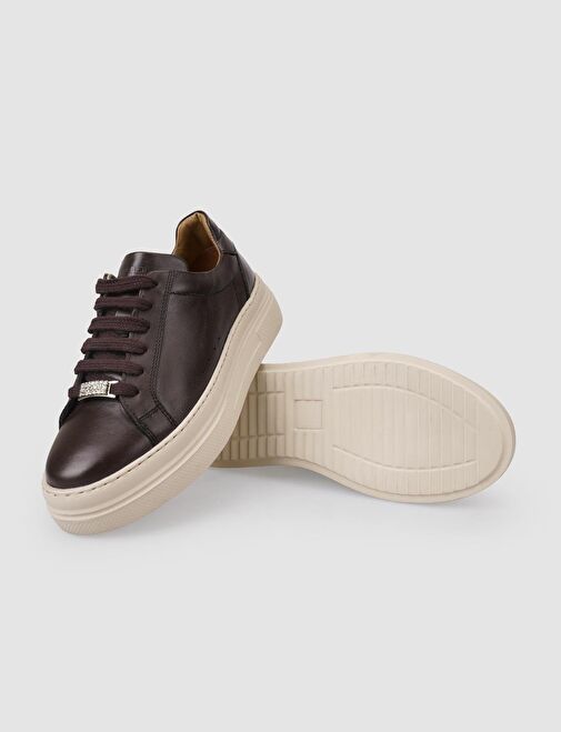 Cabani Ayakkabı Kahverengi Kadın Deri Sneaker 124750 - Görsel 5