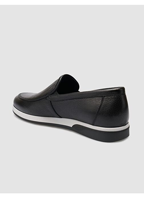 %100 Hakiki Deri Siyah Erkek Günlük Ayakkabı - Görsel 6