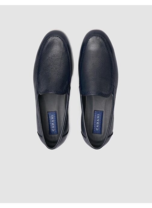 %100 Hakiki Deri Lacivert Erkek Günlük Ayakkabı - Görsel 5