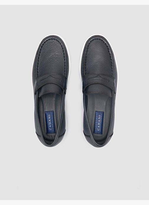 %100 Hakiki Deri Lacivert Erkek Loafer - Görsel 5