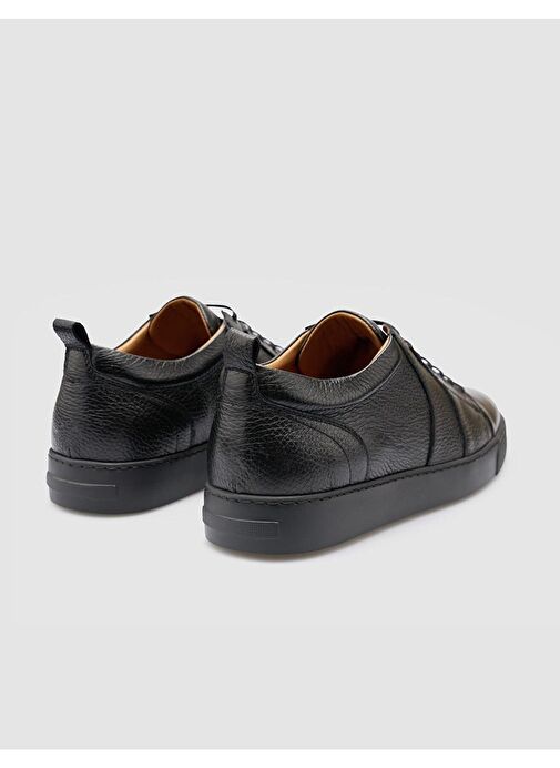 %100 Hakiki Deri Siyah Erkek Spor Ayakkabı - Görsel 4