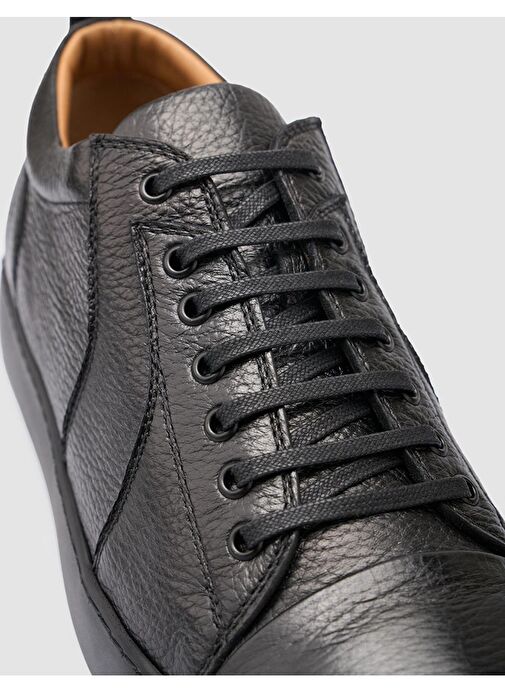 %100 Hakiki Deri Siyah Erkek Spor Ayakkabı - Görsel 7