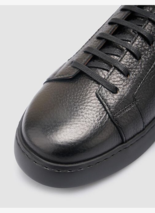 %100 Hakiki Deri Siyah Erkek Spor Ayakkabı - Görsel 8