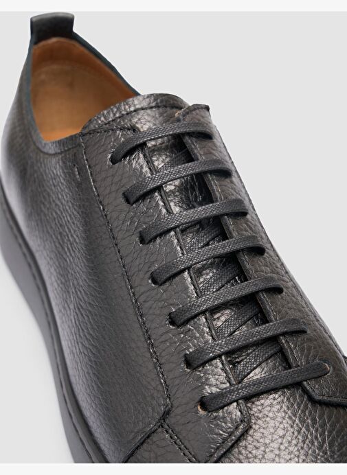 %100 Hakiki Deri Siyah Erkek Spor Ayakkabı - Görsel 7