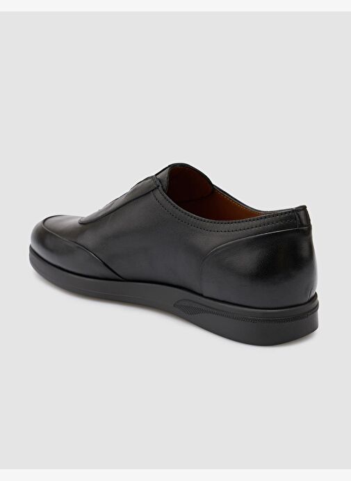 %100 Hakiki Deri Siyah Erkek Günlük Ayakkabı - Görsel 6