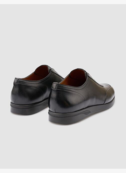 %100 Hakiki Deri Siyah Erkek Günlük Ayakkabı - Görsel 4