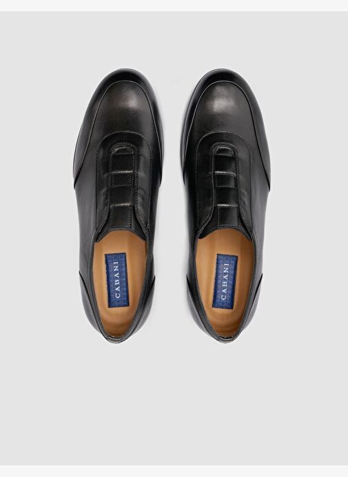 %100 Hakiki Deri Siyah Erkek Günlük Ayakkabı - Görsel 5