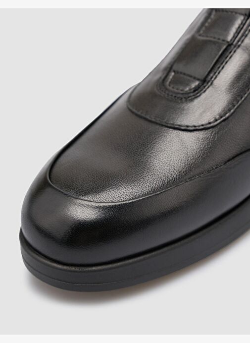 %100 Hakiki Deri Siyah Erkek Günlük Ayakkabı - Görsel 8