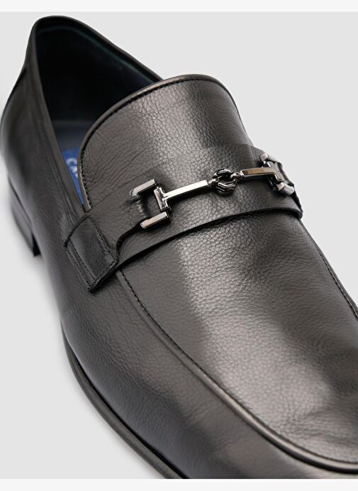 %100 Hakiki Deri Siyah Tokalı Erkek Klasik Ayakkabı - Görsel 7