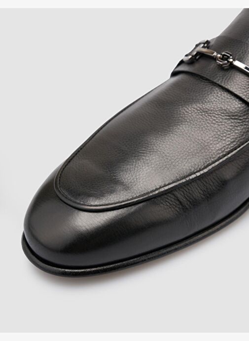 %100 Hakiki Deri Siyah Tokalı Erkek Klasik Ayakkabı - Görsel 8