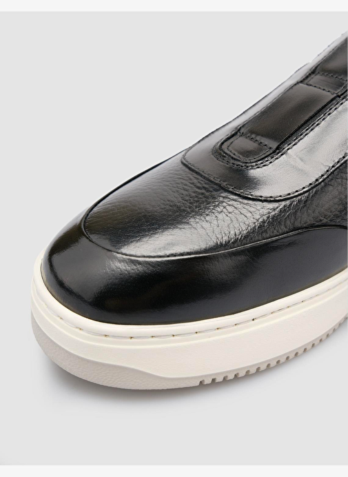 %100 Hakiki Deri Siyah Erkek Spor Ayakkabı - Görsel 7