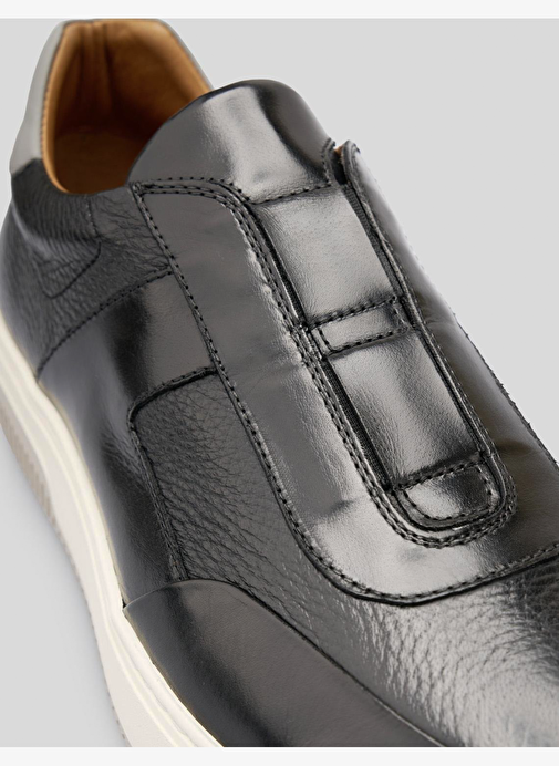 %100 Hakiki Deri Siyah Erkek Spor Ayakkabı - Görsel 6