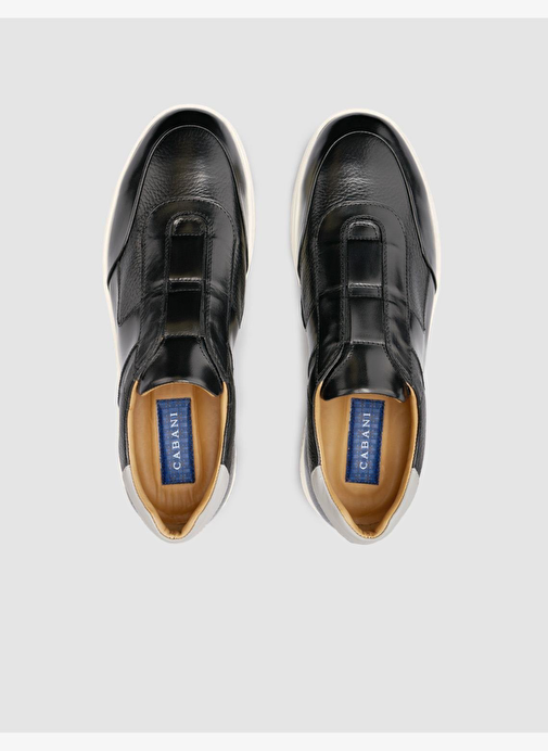 %100 Hakiki Deri Siyah Erkek Spor Ayakkabı - Görsel 5