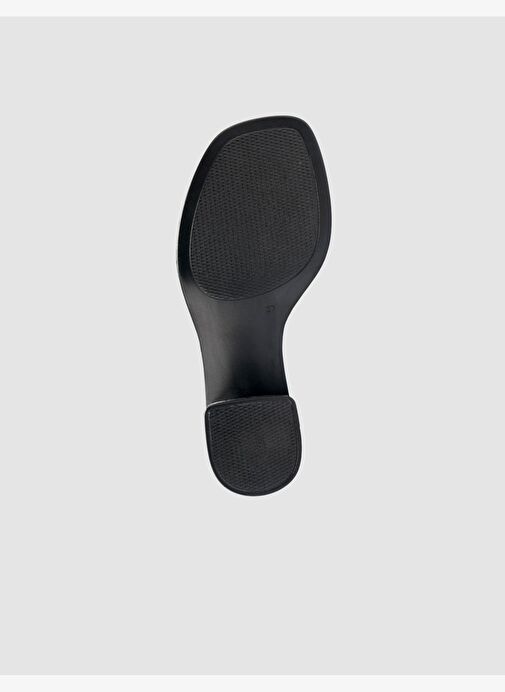 %100 Hakiki Deri Toka Detaylı Siyah Kadın Terlik - Görsel 9