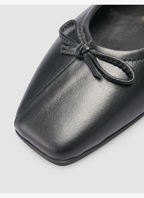 %100 Hakiki Deri Siyah Kadın Babet - Görsel 8